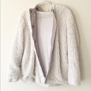 Free People Fuzzy Teddy Bear Ultra Soft Jacket